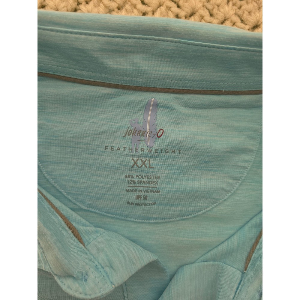 johnnie-O Polo Mens XXL Blue Excellent Pebble Beach Featherweight Long Sleeve - Picture 4 of 8